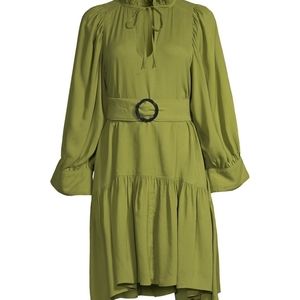 EVARAE Avocado green mini Marais dress